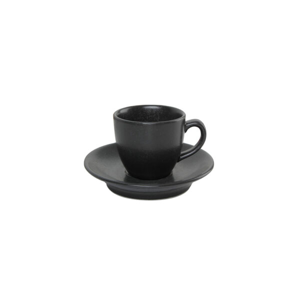PORLAND BLACK Чаша с чиния за кафе 80мл - Horeca Depot