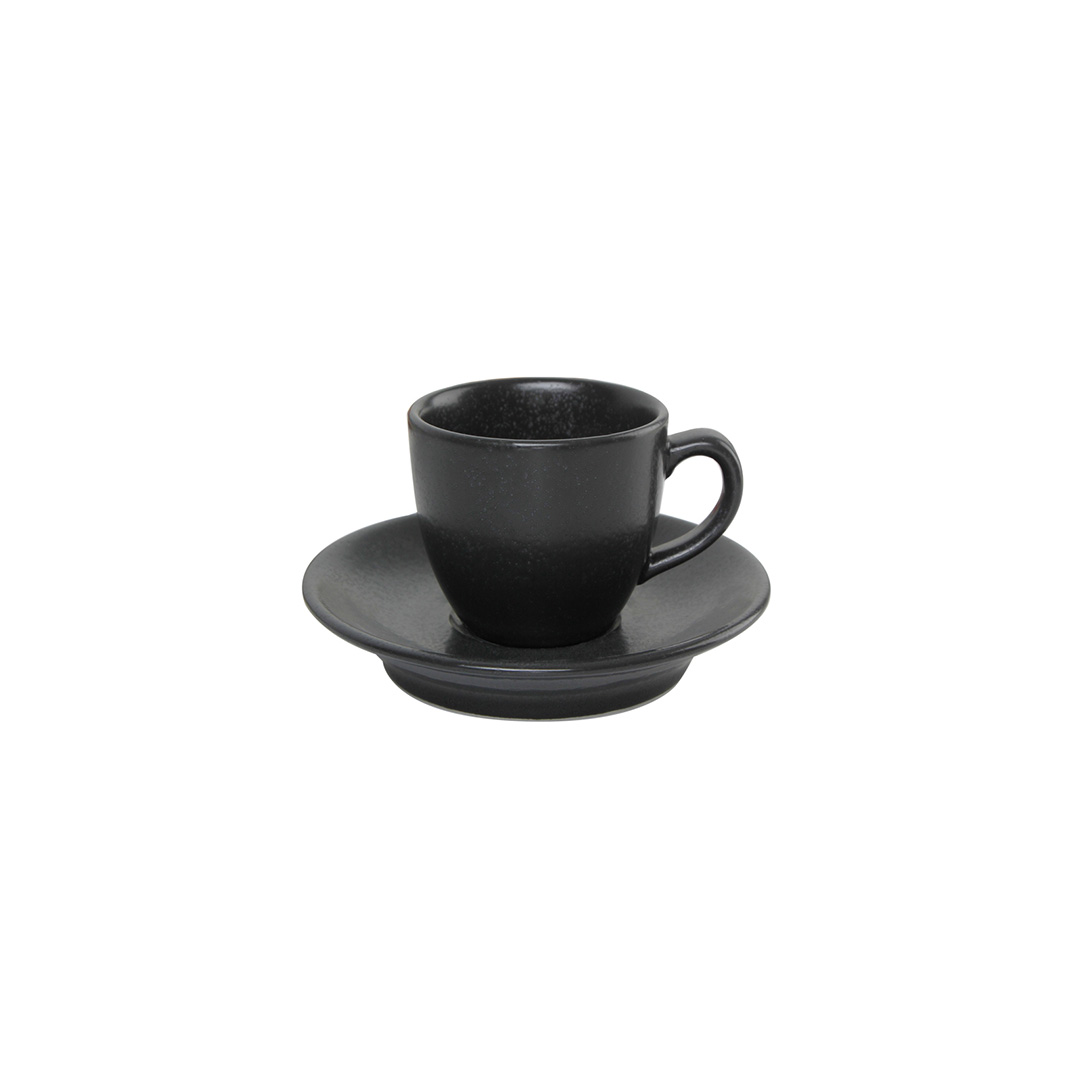PORLAND BLACK Чаша с чиния за кафе 80мл - Horeca Depot