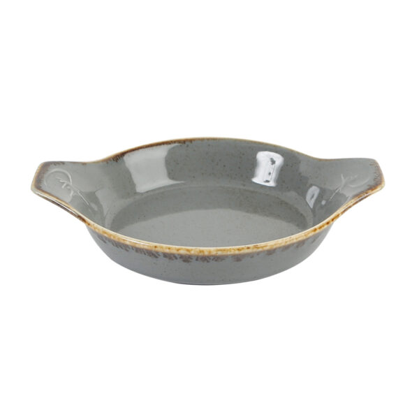 PORLAND DARK GREY Чиния с дръжки саханче 22см - Horeca Depot