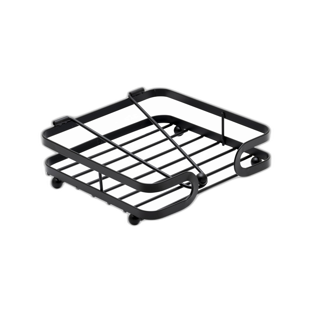 Салфетник с топче метал черен 18х18х5см NH 1107 BLK - Horeca Depot