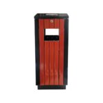 Външен кош с пепелник дърво квадрат 38х80 см - Horeca Depot