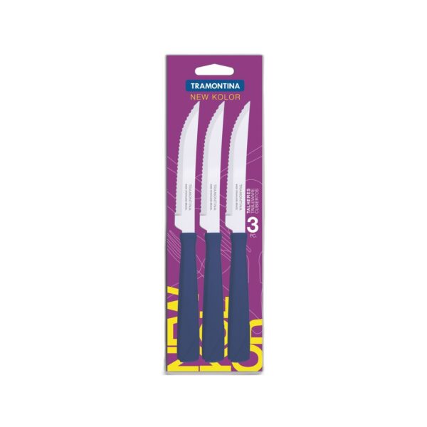 NEW COLOR Нож със синя дръжка 3бр 23160314 - Horeca Depot